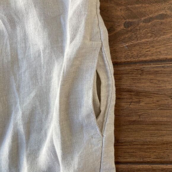 J. Crew Baird McNutt Dress Medium Oat Tan Irish Linen Coastal Lagenlook - Picture 5 of 8